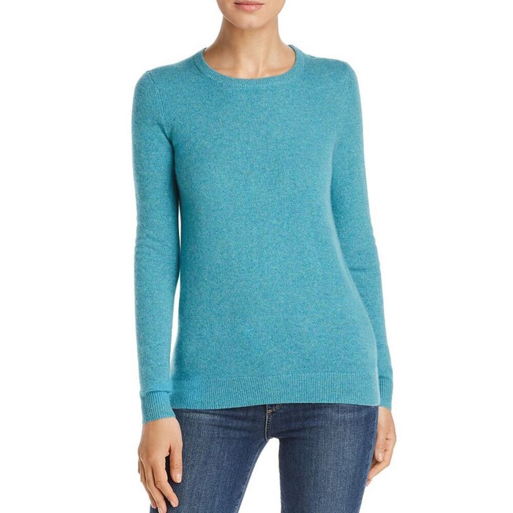 Bloomingdale's Cashmere Marled Teal Turtleneck Sweater Size M